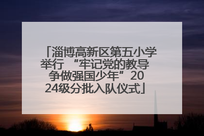 淄博高新区第五小学举行 “牢记党的教导 争做强国少年”2024级分批入队仪式